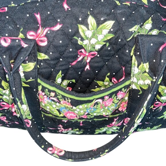 Vera Bradley  Floral Quilted Shoulder Strap & Handles Weekender Satchel Bag Sz L - Picture 5 of 13